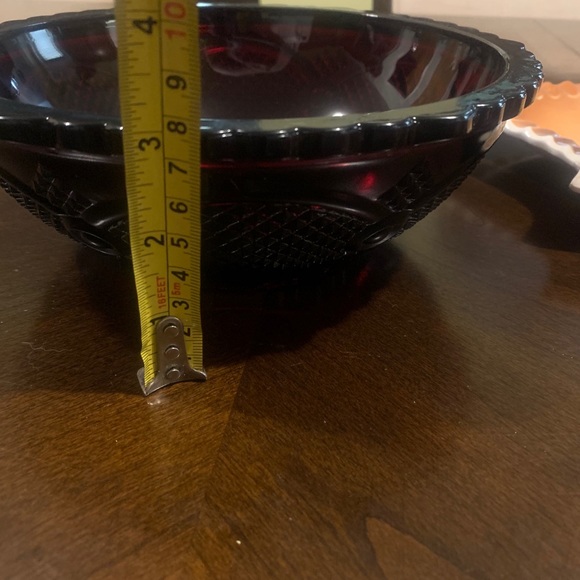 Avon cranberry glass bowl beautiful vintage modern - Picture 3 of 8